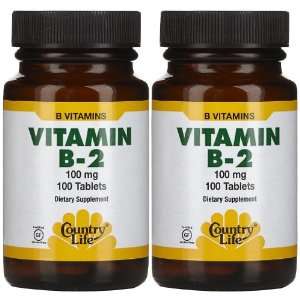  Country Life Vitamin B2 100 mg Tabs Health & Personal 