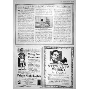   WOMAN SERVANT BUTLER STEWARTS WHISKY PRICE CANDLES