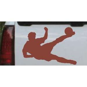  Brown 12in X 8.5in    Soccer Player Sports Car Window Wall 