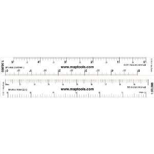  Map Ruler for 150,000 Scale Maps. Lat/Lon, Miles 