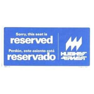   Hughes Airwest Airlines Seat Occupied / Reserved Card: Everything Else