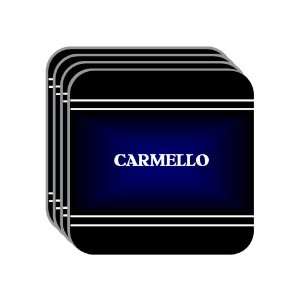Personal Name Gift   CARMELLO Set of 4 Mini Mousepad Coasters (black 