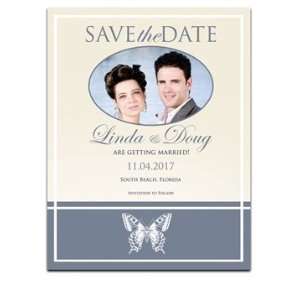  260 Save the Date Cards   Butterfly Deep Silver