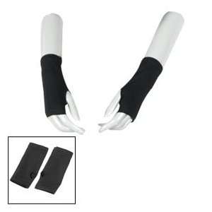   Ladies Black Fashion Fingerless Ribbing Gloves