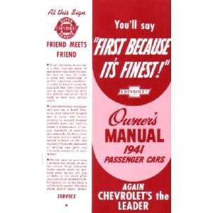    1941 CHEVROLET Full Line Owners Manual User Guide: Automotive