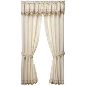 Todays Curtain Regal Reverse Embroidery 14 Inch Valance, Ecru / Peach 