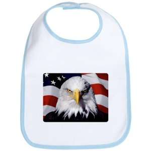  Baby Bib Sky Blue Eagle on American Flag 
