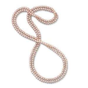  7 7.5mm 100 Inch Endless Pink Freshwater Pearl Necklace A 