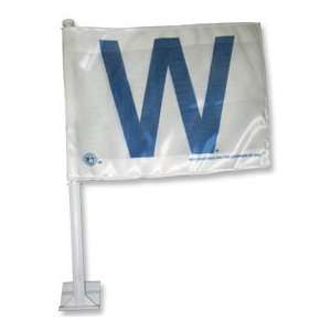  Chicago Cubs White W Car Flag: Sports & Outdoors