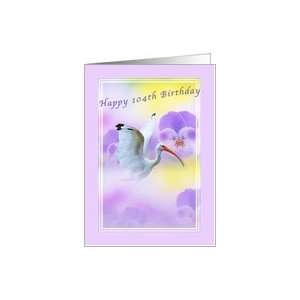  Birthday, 104th, Ibis Bird, Pansies Card Toys & Games