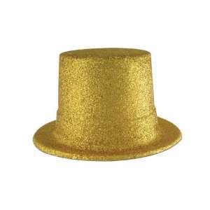  Glittered Top Hat (gold) Party Accessory (1 count): Toys 