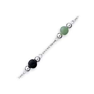   Inch Polished Multi Color Jade Anklet   9 Inch: West Coast Jewelry