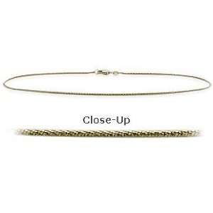  14 K Yellow Gold 10 Inch Snake Style Anklet: Jewelry