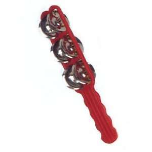  JS1 Jingle Stick 3 bell rows   Red Musical Instruments