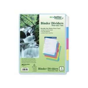   Dividers,Poly,w/ Write on Labels,11HP,5 Tabs/PK,Asst.: Office Products