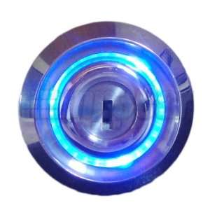    Stainless Key Lock Blue Illuminated 12 Volt Switch: Electronics