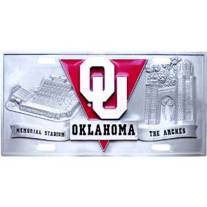   Sooners NCAA Pewter License Plate by Half Time Ent.: Sports & Outdoors