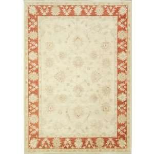  83 x 117 Ivory Hand Knotted Wool Ziegler Rug: Home 