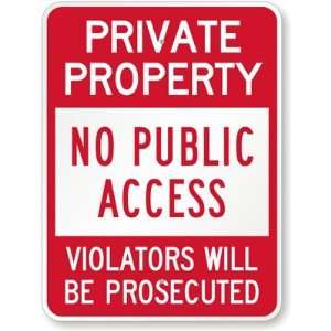  Private Property, No Public Access, Violators Will Be 