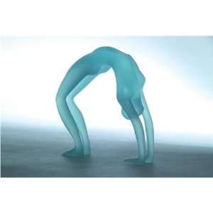   Yoga Frosted Blue Yoga Figurine in Wheel (Chakrasana) 
