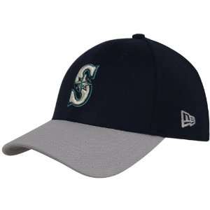 New Era Seattle Mariners Navy Blue Gray Dyad 39THIRTY Stretch Fit Hat 