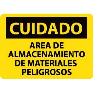   Area De Almacenamiento De Materiales Peligrosos, 10X14, Adhesive Vinyl