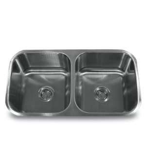  16 Gauge Double Bowl 50/50 Undermount Kitchen Sink in 