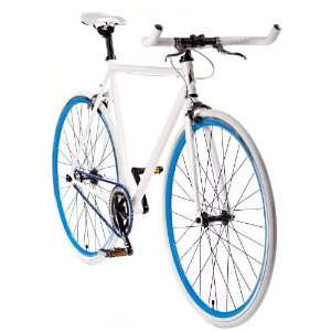 Fixie Track Bike   White Fixed Gear Single Speed Bicycle  