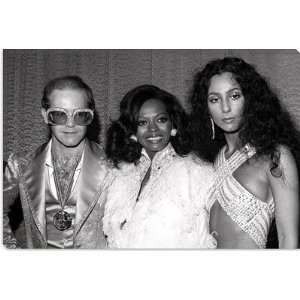  Elton John, Diana Ross and Cher at the 1976 Rock Awards Show 