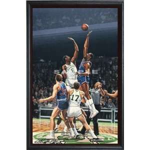   76ers   Jumpball   Large   Framed Giclee: Sports & Outdoors