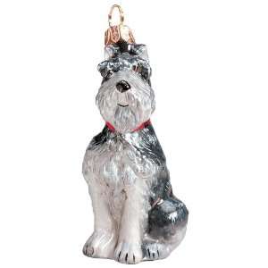  Joy to the World schnauzer dog Christmas ornament: Home 