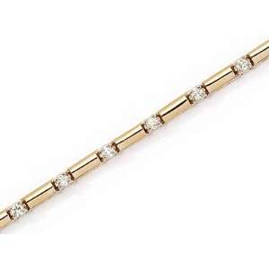  14kt Yellow Gold Diamond Bar Bracelet 1 ct TW: Jewelry