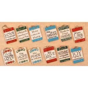 Ceramic Plaques W/ Inspirational Message Set Of 12 Collectible Figure