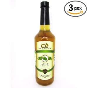 CE Organic Fair Trade Syrup Lime Flavoring Syrup, 25.4 Ounce Glass 