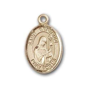   Medal with St. Gertrude of Nivelles Charm and Angel w/Wings Pin Brooch