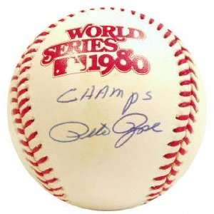  Pete Rose Autographed Baseball  Details: 1980 World 