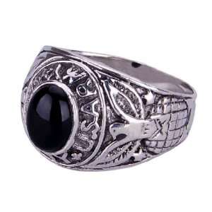  .925 Silver Falconer Agate Stone Ring for Guys Fashion 