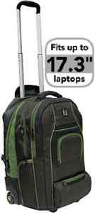 ful 22 Nylon Wheeled Backpack Laptop Case Brown/Green  