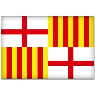 BARCELONA Spain Flag bumper sticker decal 5 x 3  
