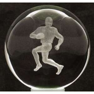  3d Laser Crystal Ball Football Player + 3 Led Light Stand 