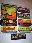 8pc LOT VINTAGE CITRUS FRUIT CRATE LABELS FLORIDA