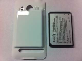 New OEM for HTC Evo 4g Extended Battery + door cover White 2600mah 