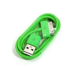  2x Green USB Data Cable for iPhone 4 4S 3 3G iPad 1 and 2 