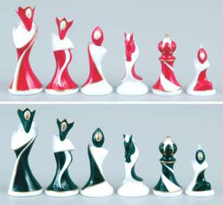 Art Deco Chessmen Pieces Chess Set, 0008  