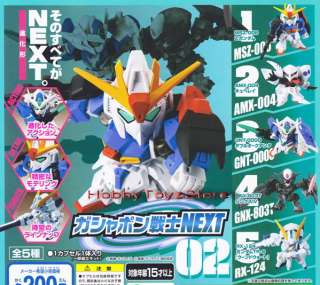 Bandai Mobile Suit Gundam Next 02 Gachapon Figure x5pcs  