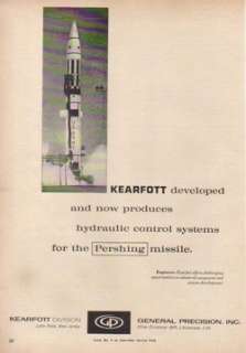 1960 Pershing Missile Photo~Kearfott Little Falls NJ ad  