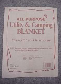 Wool Utility Emergency Blanket Grey 60X80 Camping NEW  