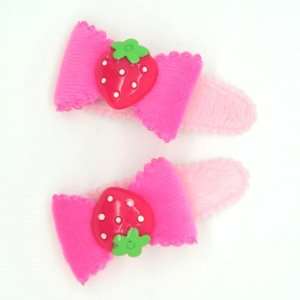   Baby/ Toddler /Girl Bow Shaped with Tiny Strawberry Hair Clip (4095 1