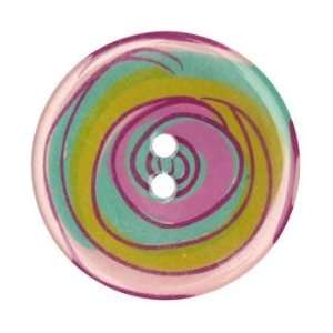  Fashion Button 1 3/8 Confetti Circles Green/Pink By The 