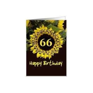  66 Years Birthday Card with Sunflower Card Toys & Games